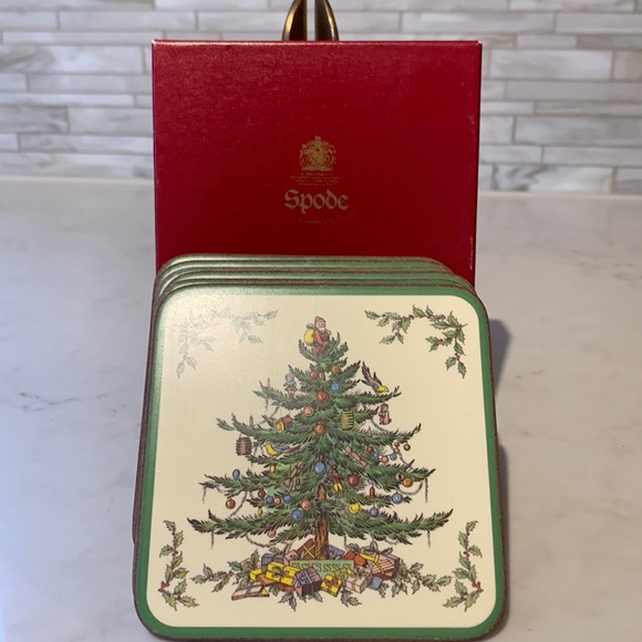 Spode Christmas Tree Coaster set of 6 - Picture 1 of 7